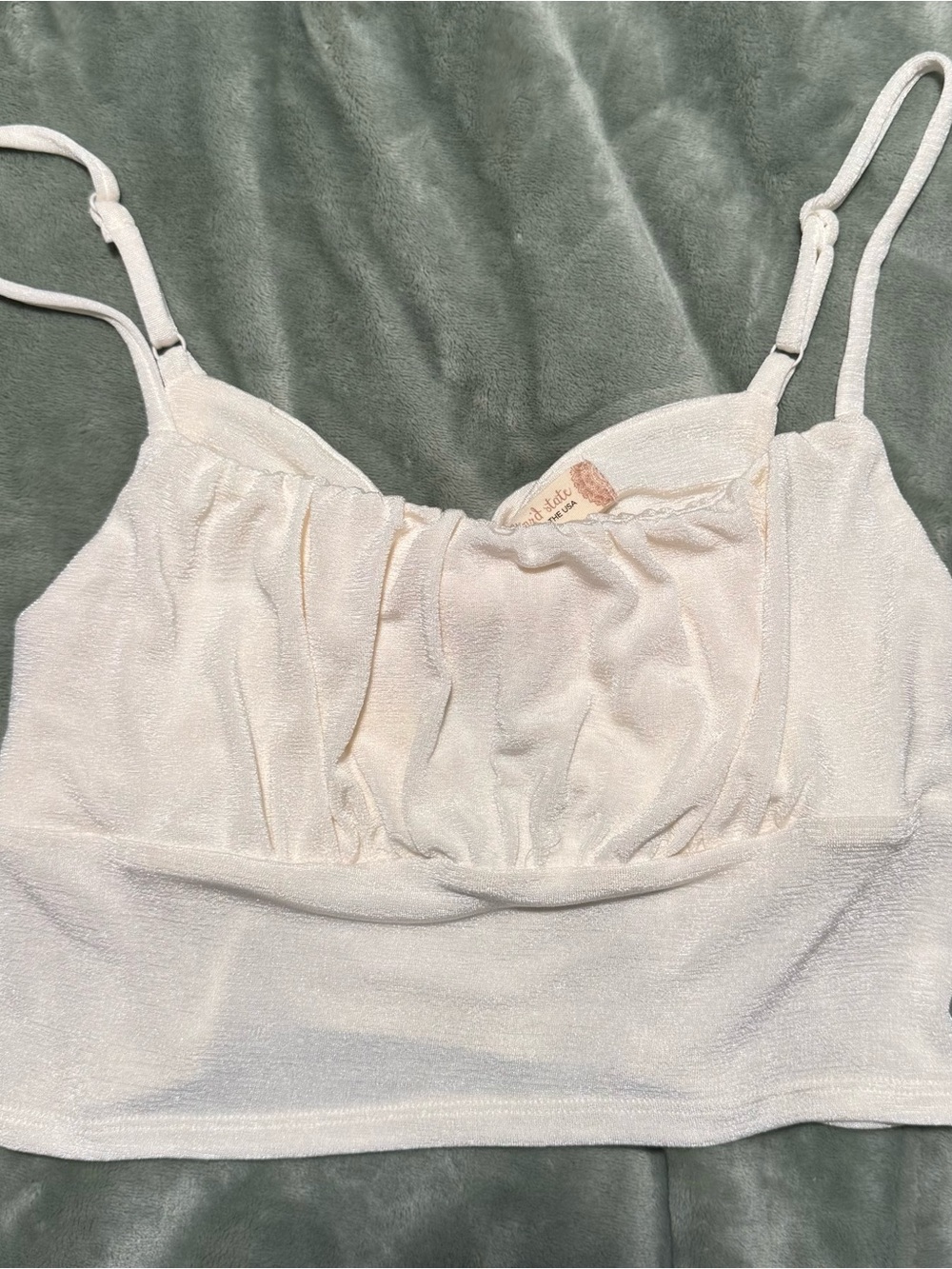 Altar'd State Ivory Satin-Look Bustier Bandeau
